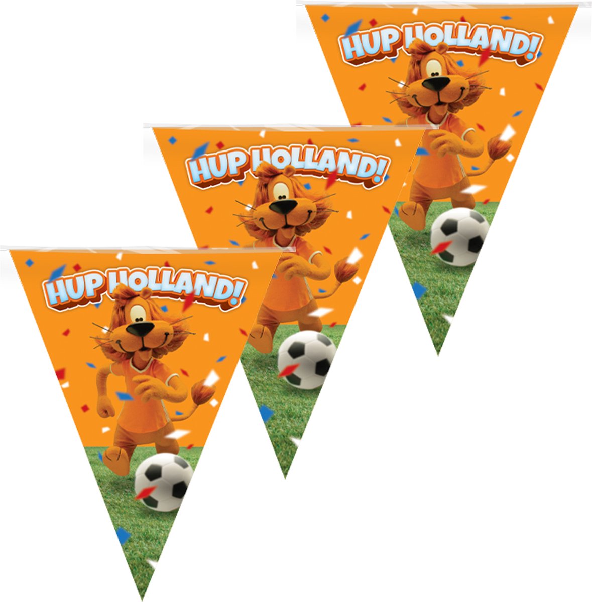 5x Vlaggenlijn Loeki de Leeuw Hup Holland! 10M | WK Vlaggetjes | Oranje Versiering WK | Feestartikelen | Limited Collection 2022